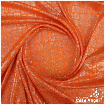 PAN DE ORO NARANJA ESTAMPADO CON FOIL SERIE BLOCK 150cm