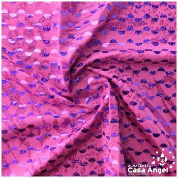 LYCRA FUCSIA ESTAMPADA CON LENTEJUELAS SERIE SHINE 150cm