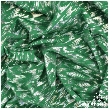 LYCRA VERDE ESTAMPADA DE MANCHAS IRISADAS SERIE VENICE 150cm