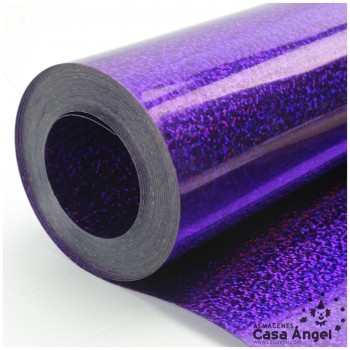 ACETATO MORADO BRILLO HOLOGRAMA 60cm