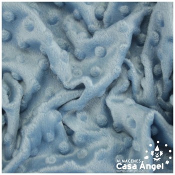 CORALINA CELESTE CON TOPO EN RELIEVE SERIE MINKY 150cm