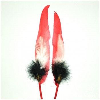 ADEREZO PAR DE PLUMAS MIXTAS FLAMINGO 28cm