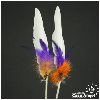 ADEREZO PAR DE PLUMAS MIXTAS OASIS 28cm