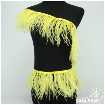 FLECO DE PLUMAS DE AVESTRUZ AMARILLO 12cm