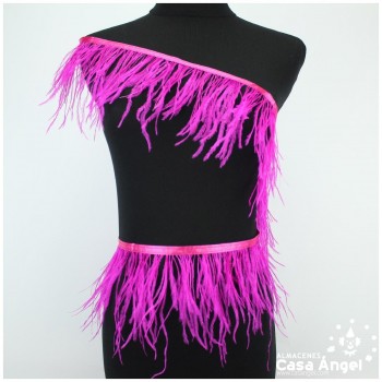 FLECO DE PLUMAS DE AVESTRUZ FUCSIA 12cm