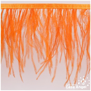 FLECO DE PLUMAS DE AVESTRUZ NARANJA 12cm