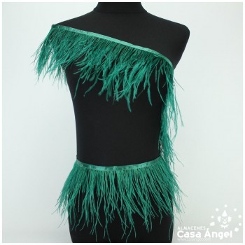 FLECO DE PLUMAS DE AVESTRUZ VERDE 12cm