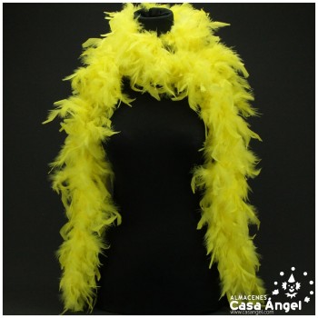 BOA DE PLUMAS TINTADAS COLOR AMARILLO 190cm 50gr