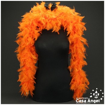 BOA DE PLUMAS TINTADAS COLOR NARANJA 190cm 50gr