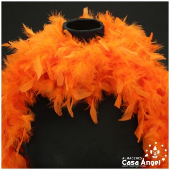 BOA DE PLUMAS TINTADAS COLOR NARANJA 190cm 50gr