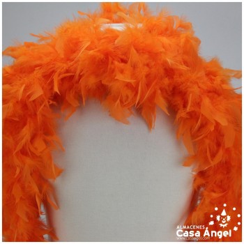 BOA DE PLUMAS TINTADAS COLOR NARANJA 190cm 50gr