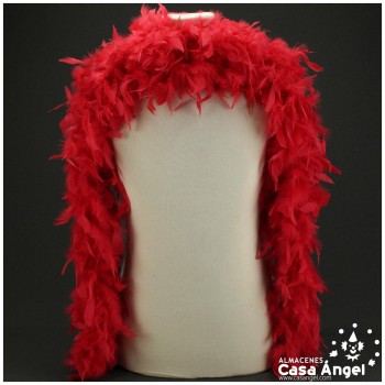 BOA DE PLUMAS TINTADAS COLOR ROJO 190cm 50gr