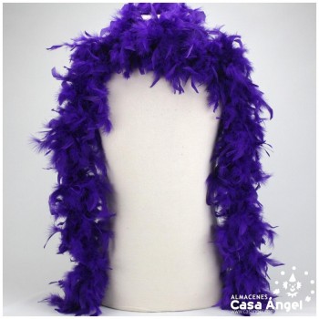 BOA DE PLUMAS TINTADAS COLOR MORADO 190cm 50gr