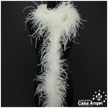 BOA DE PLUMAS 190cm BLANCAS DE AVESTRUZ 35gr