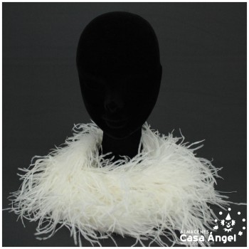 BOA DE PLUMAS 190cm BLANCAS DE AVESTRUZ 35gr