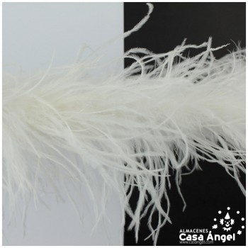 BOA DE PLUMAS 190cm BLANCAS DE AVESTRUZ 35gr