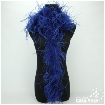 BOA DE PLUMAS 190cm AZUL OSCURO DE AVESTRUZ 35gr