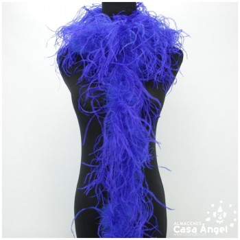 BOA DE PLUMAS 190cm AZULES DE AVESTRUZ 35gr