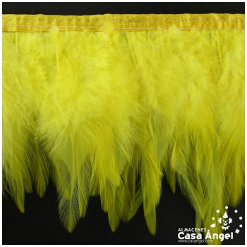 FLECO DE PLUMAS DE GALLO TINTADAS AMARILLO 16cm