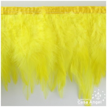 FLECO DE PLUMAS DE GALLO TINTADAS AMARILLO 16cm