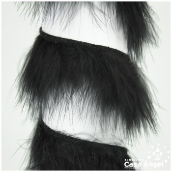 FLECO DE PLUMAS DE MARABÚ NEGRO 6cm