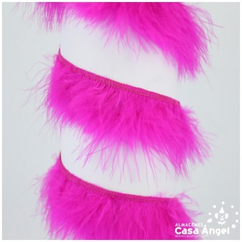 FLECO DE PLUMAS DE MARABÚ FUCSIA 6cm