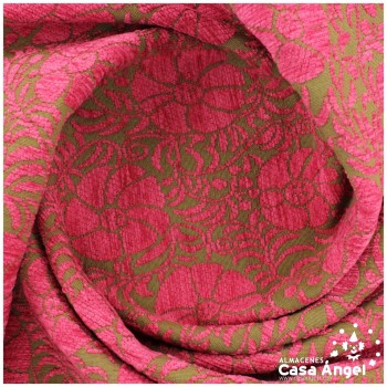 CHENILLA JACQUARD DE FLORES FUCSIA SERIE WILLIAMS 280cm