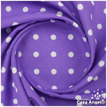 LONETA ESTAMPADA LUNARES BLANCOS FONDO MORADO SERIE NEO 280cm