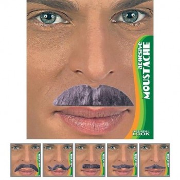 BIGOTES ADHESIVOS GRIS CANOSO