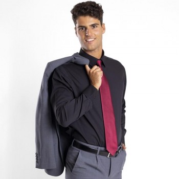 CAMISA NEGRA CLASICA HOMBRE MANGA LARGA