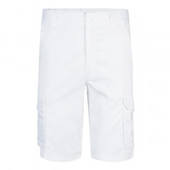 BERMUDA STRETCH BLANCA CON BOLSILLOS LATERALES VELILLA