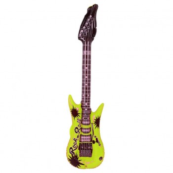 GUITARRA HINCHABLE ROCK'N ROLL AMARILLA 88cm