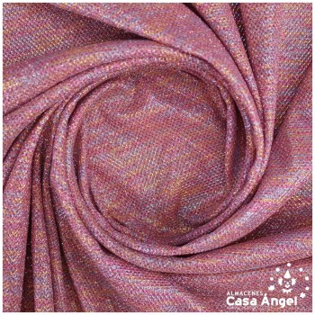 PUNTO LAMÉ ROSA SIDERAL COBRE CON GLITTER SERIE GALA 150cm