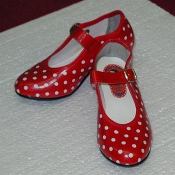 ZAPATO FLAMENCA LUNARES ROJO