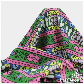 LYCRA ESTAMPADA MULTICOLOR FRANJAS 150cm