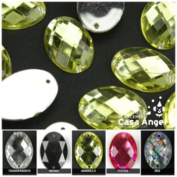 PIEDRAS ACRÍLICAS OVALADAS 25x18mm BOLSA 10uds