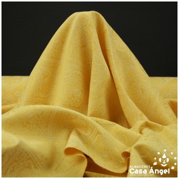 DAMASCO TAPICERO AMARILLO CON ROMBOS VICTORIANOS 140cm