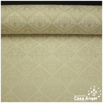 DAMASCO TAPICERO BEIGE CON ROMBOS VICTORIANOS 140cm