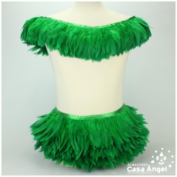 FLECO DE PLUMAS DE GALLO EXTRA VERDE 10cm