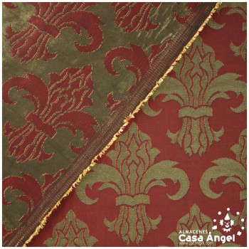 BROCADO JACQUARD ROJO PATRÓN FLOR DE LIS SERIE ELDA 148cm