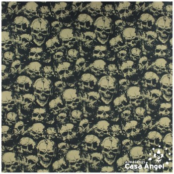 TELA ALGODÓN PERCAL ESTAMPADO RADICAL SKULL 150cm