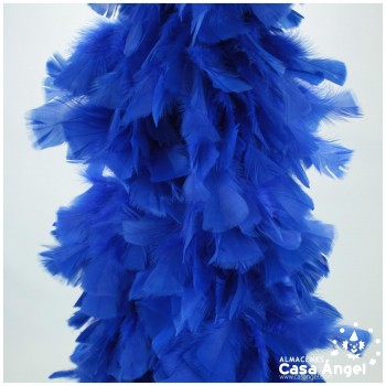 BOA DE PLUMAS DE PAVO 190cm EXTRAGRUESA AZUL 120gr