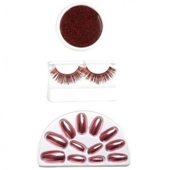 SET MAQUILLAJE ROJO MAQUILLAJE UÑAS PESTAÑAS