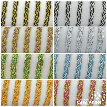 TRENZA METALIZADA BICOLOR 10mm