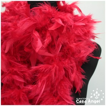 BOA DE PLUMAS DE PAVO 190cm ROJO 80gr