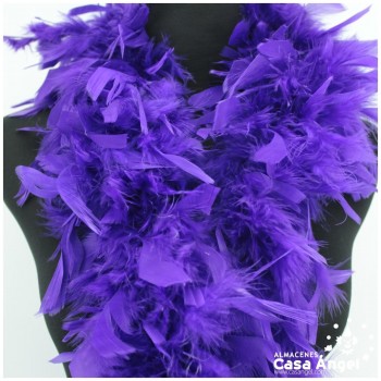 BOA DE PLUMAS FINA 150cm MORADA 35gr