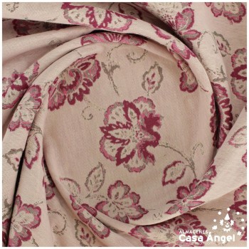 LONETA JACQUARD ROSA CON PATRÓN DE FLORES 280cm