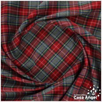 SARGA DE CUADRO ESCOCÉS SERIE SCOTCH ROJO Y GRIS 150cm