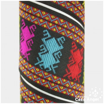 CINTA JACQUARD TAPACOSTURAS DIBUJO TRIBAL 7cm