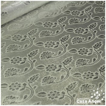 BROCADO JACQUARD PLATEADO CON PATRON DE FLORITURAS 112cm